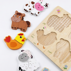3D Wooden Toddler Matching Puzzles