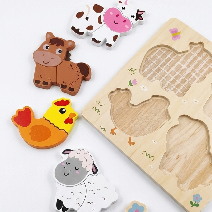 3D Wooden Toddler Matching Puzzles